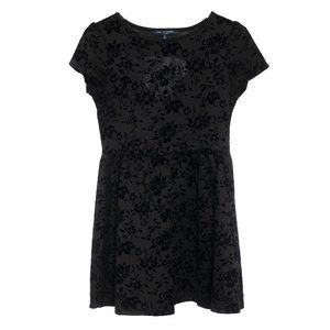 One Clothing Black Fit & Flare Velvet Floral Mini Dress Size Large